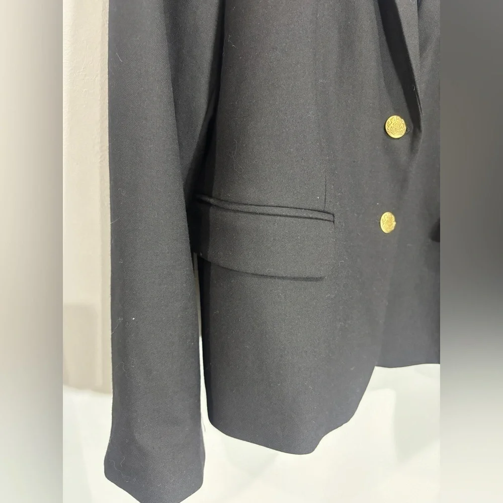 J. Crew Black Wool Blend Big Boy’s 20 Black Blazer Two Button Front Pocket